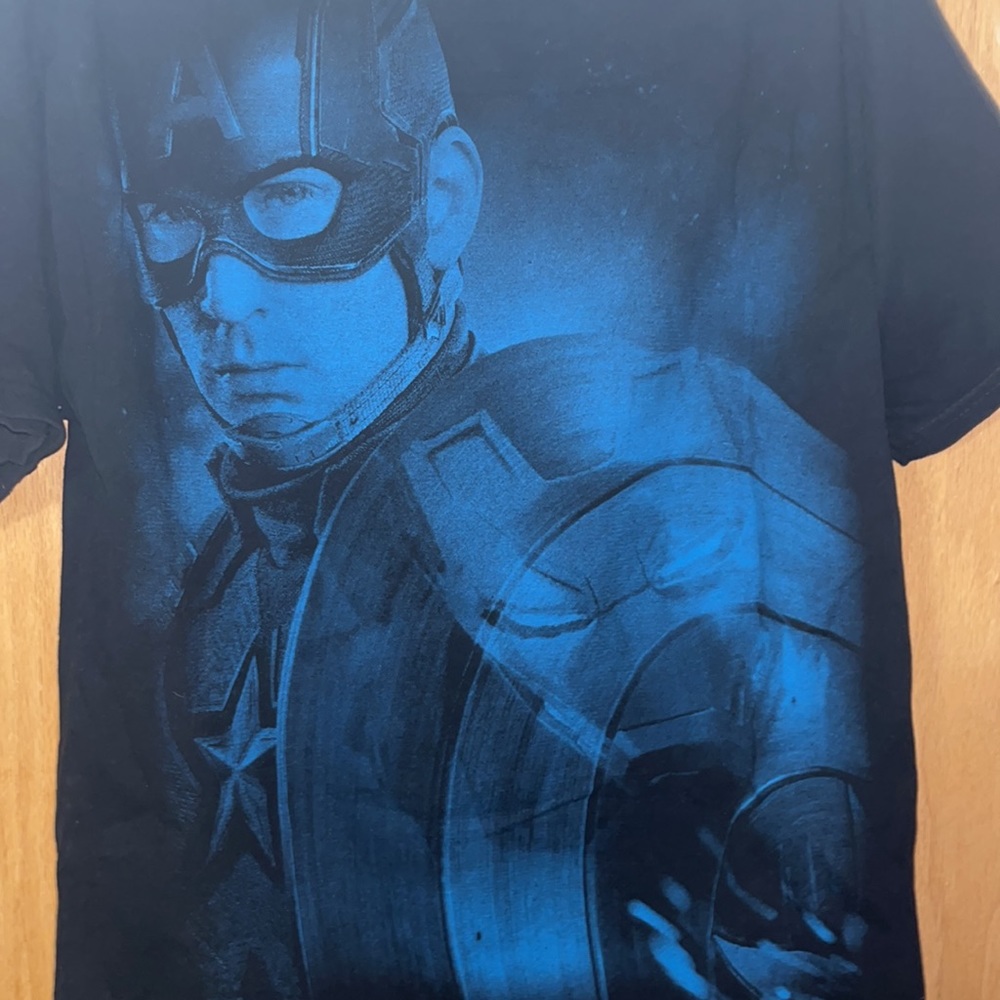 Captain America Big Shield AOP Vintage Inspired Retro Modern T-Shirt